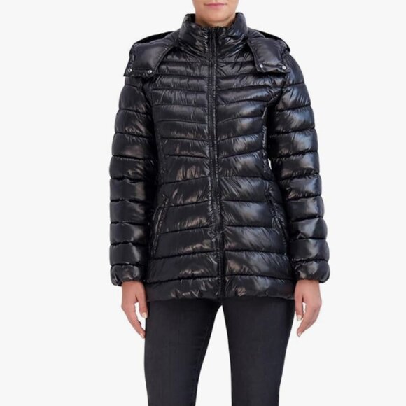 Cole Haan Women's Puffer Active hoodie jacket in Black size Small - Picture 11 of 12